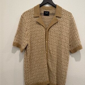 Abercrombie & Fitch Tan Patterned Casual Shirt